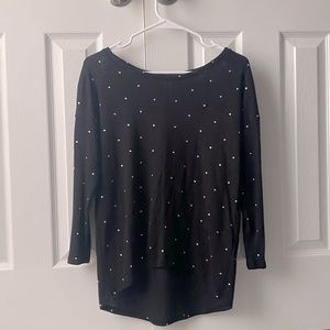 Black Old Navy long sleeve with silver polka dots XL (14)